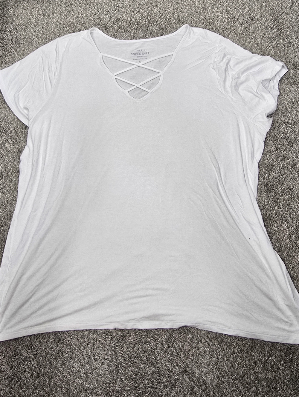 Torrid Super Soft Knits White Slub Criss Cross Tunic Top sz 5X